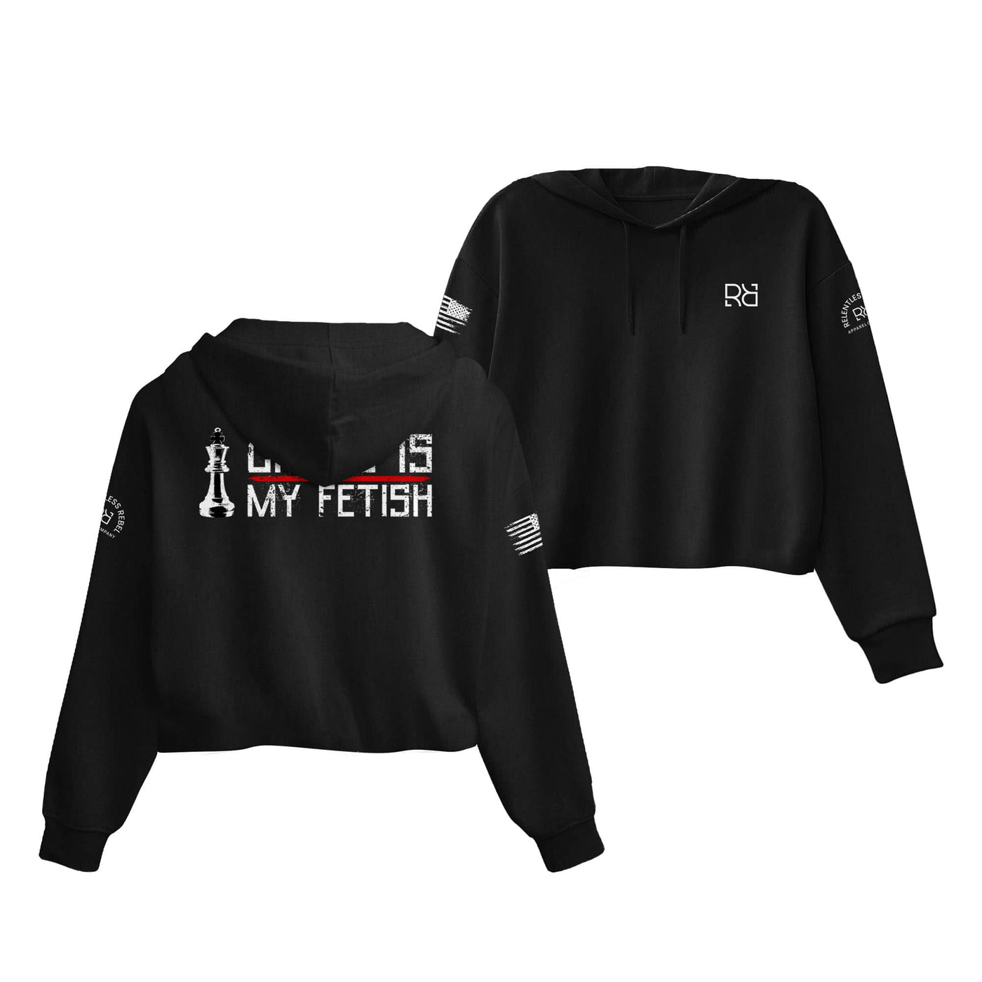 Black Chess is my Fetish Women's Cropped Hoodie