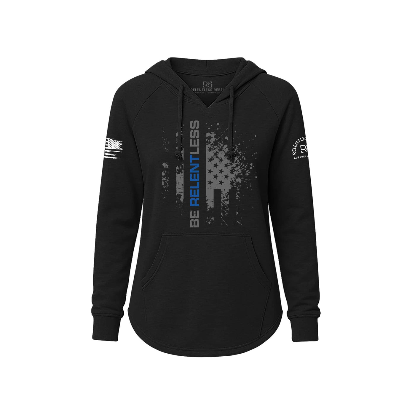 Black Women's Wave Hoodie with the Be Relentless Law Enforcement Edition on the front