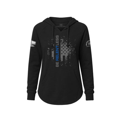 Black Women's Wave Hoodie with the Be Relentless Law Enforcement Edition on the front