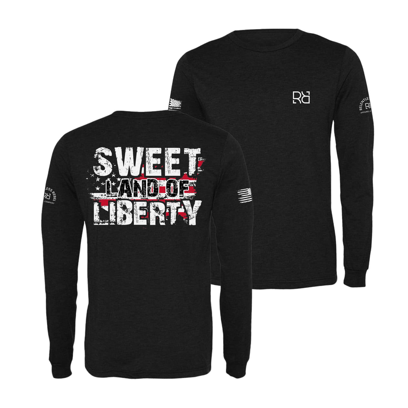 Black Sweet Land of Liberty Men's Long Sleeve