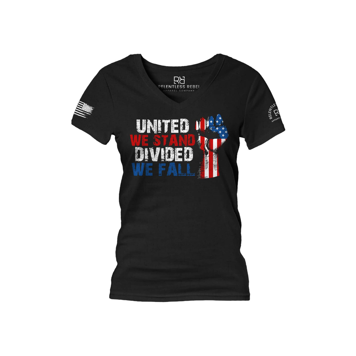 Black United We Stand Divided We Fall Women's V-Neck Tee