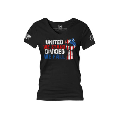 Black United We Stand Divided We Fall Women's V-Neck Tee