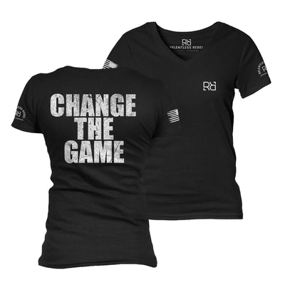 Black Change the Game Women's V-Neck Tee