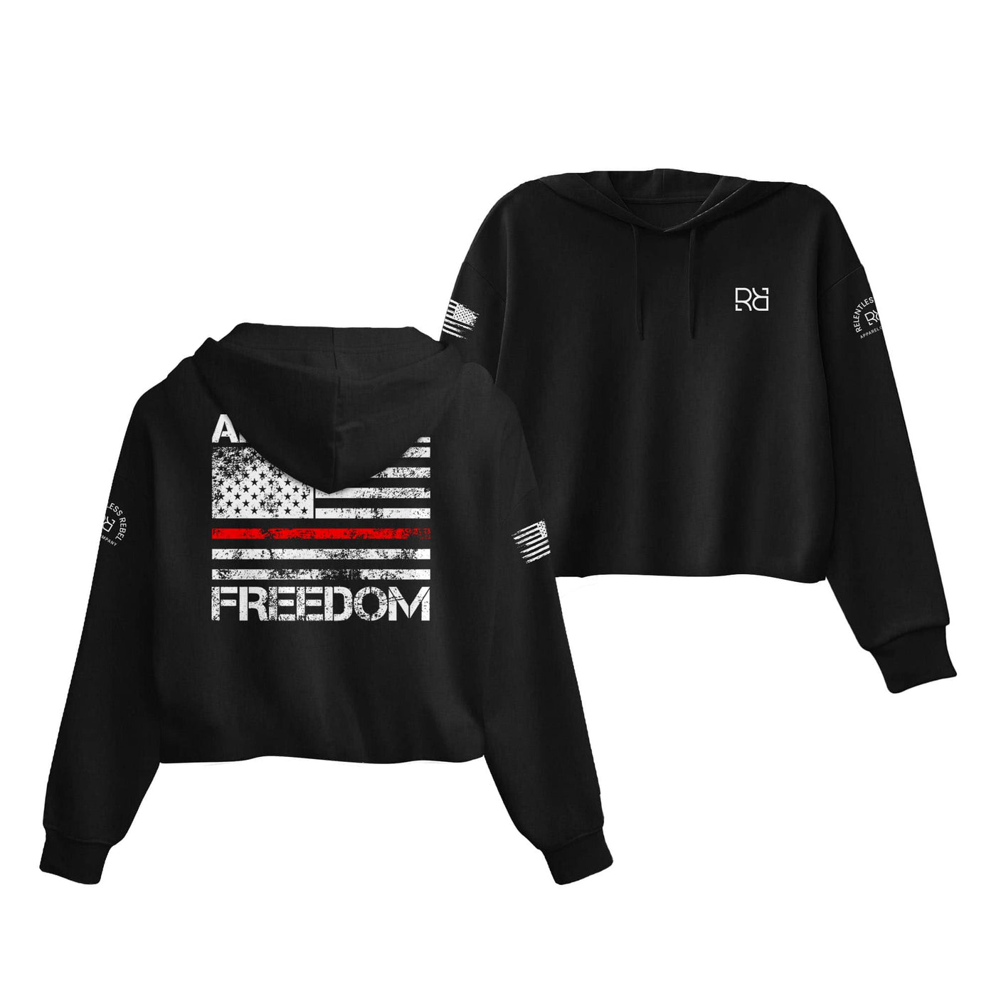 Black Above All Freedom Women's Cropped Hoodie