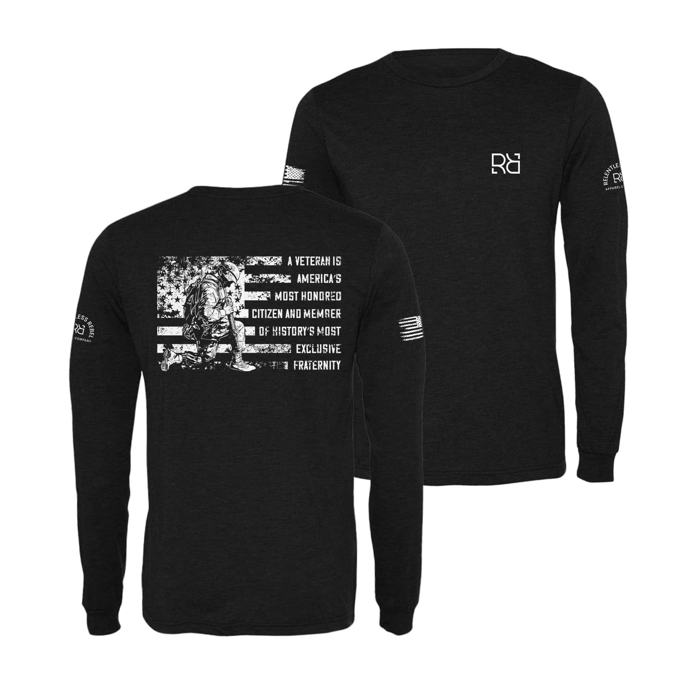 Black A Veteran Men's Long Sleeve