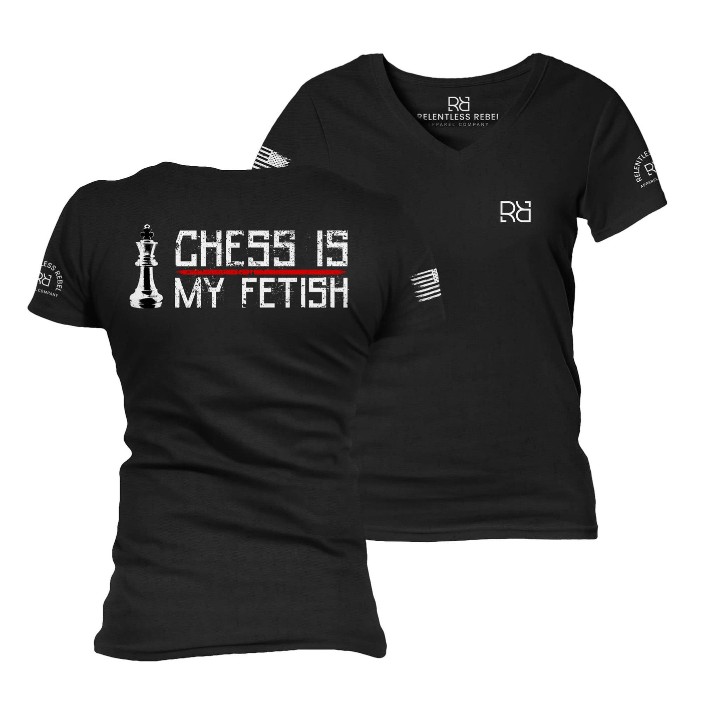 Black Chess is my Fetish Women's V-Neck Tee