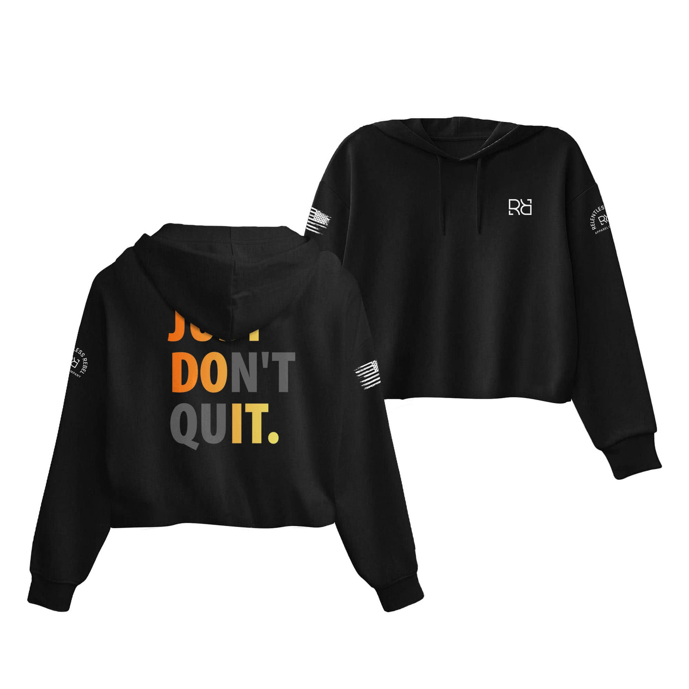 Black Just Don't Quit Women's Cropped Hoodie