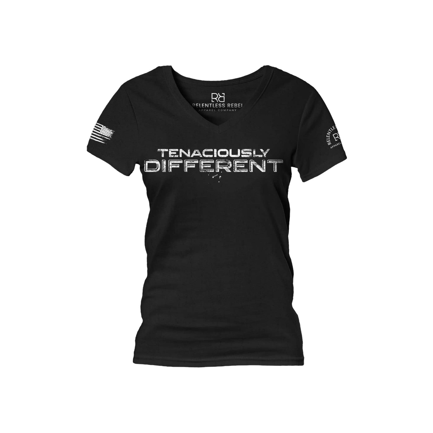 Black Tenaciously Different Women's V-Neck Tee