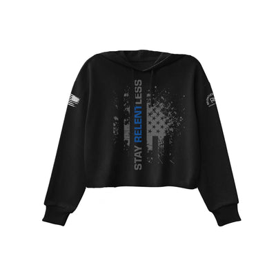 Black Be Relentless Law Enforcement Edition Women's Cropped Hoodie