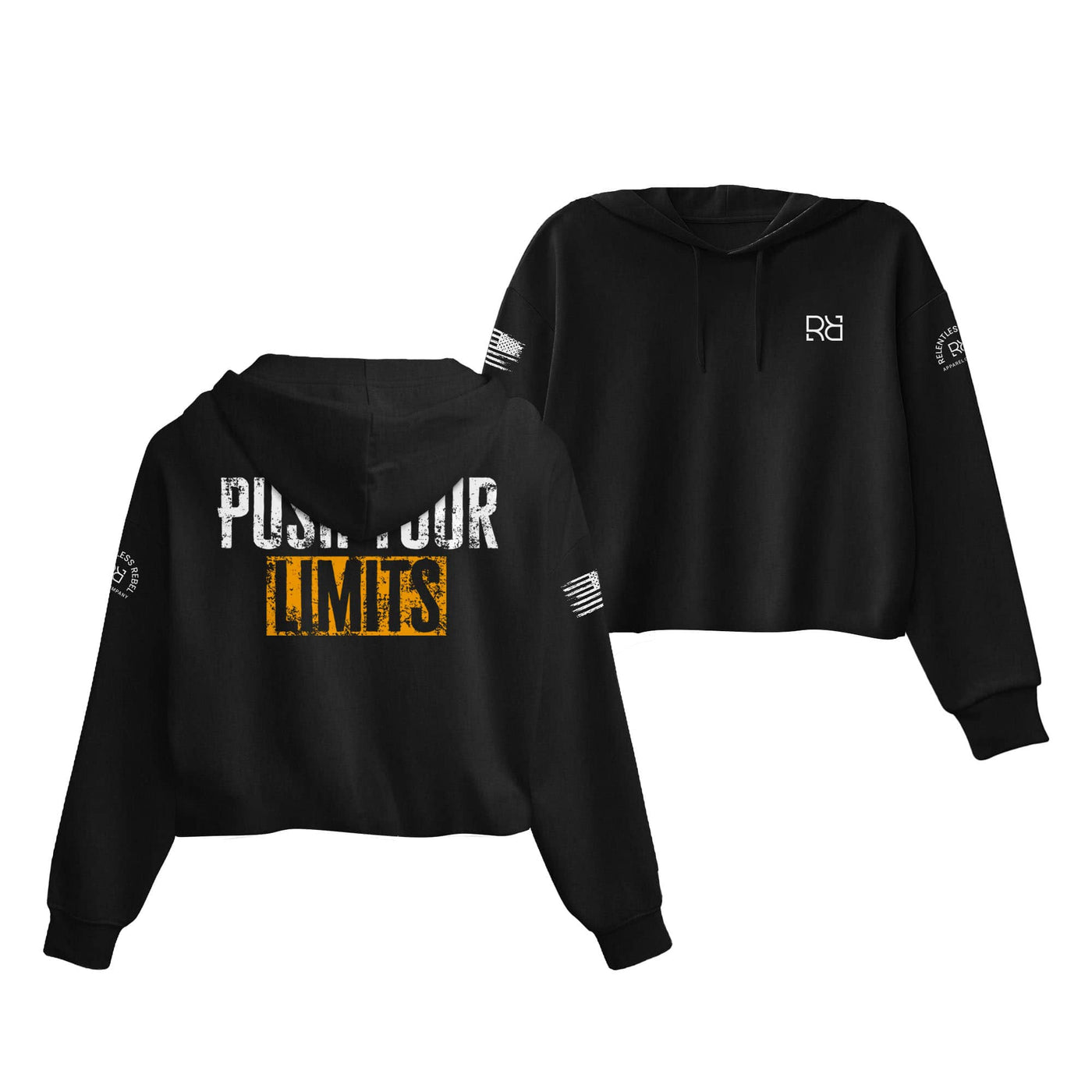 Black Push Your Limits Women's Cropped Hoodie