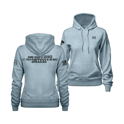 Blue Mist Work Hard in Silence Women's Hoodie