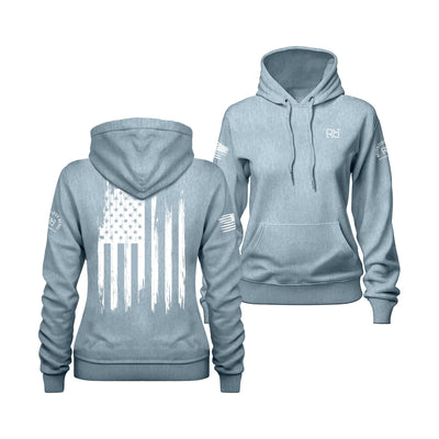 Blue Mist Rebel Patriot Flag Women's Hoodie