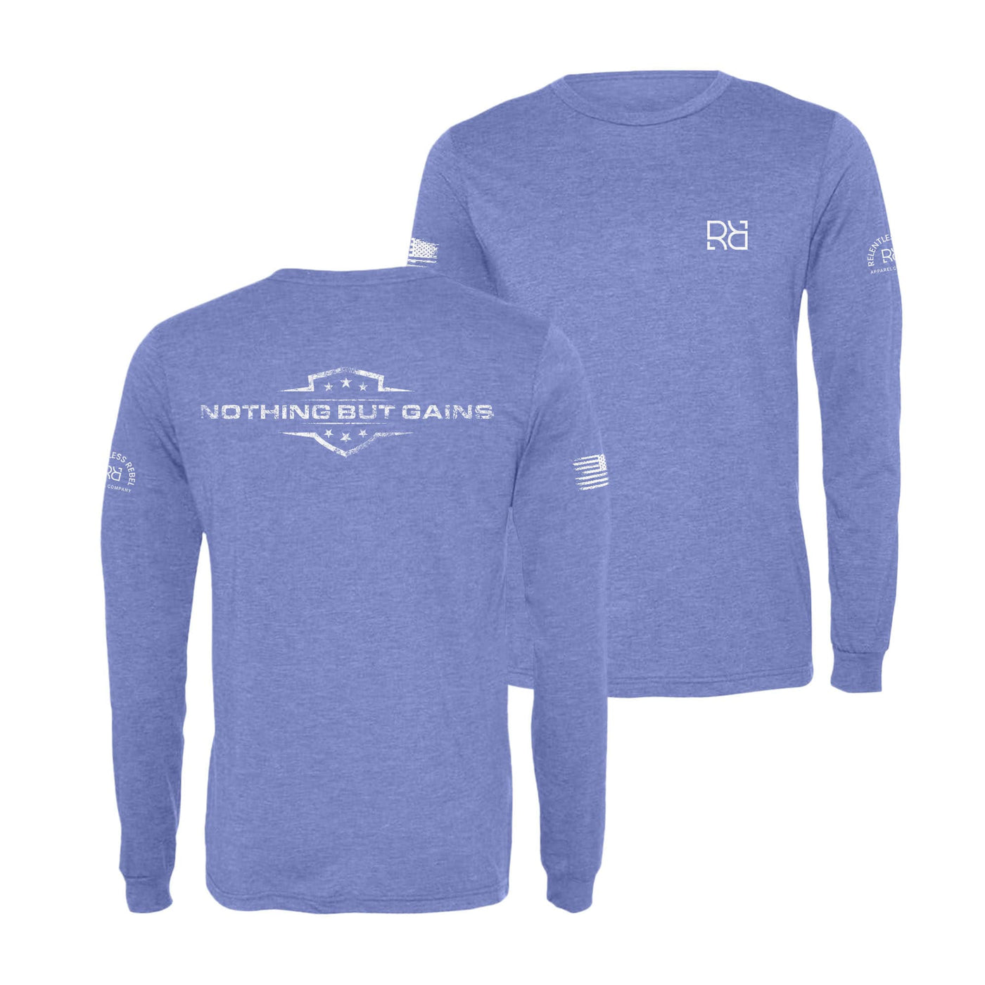 Blue Nothing But Gains Men's Long Sleeve