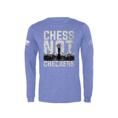 Blue Chess Not Checkers Men's Long Sleeve Tee