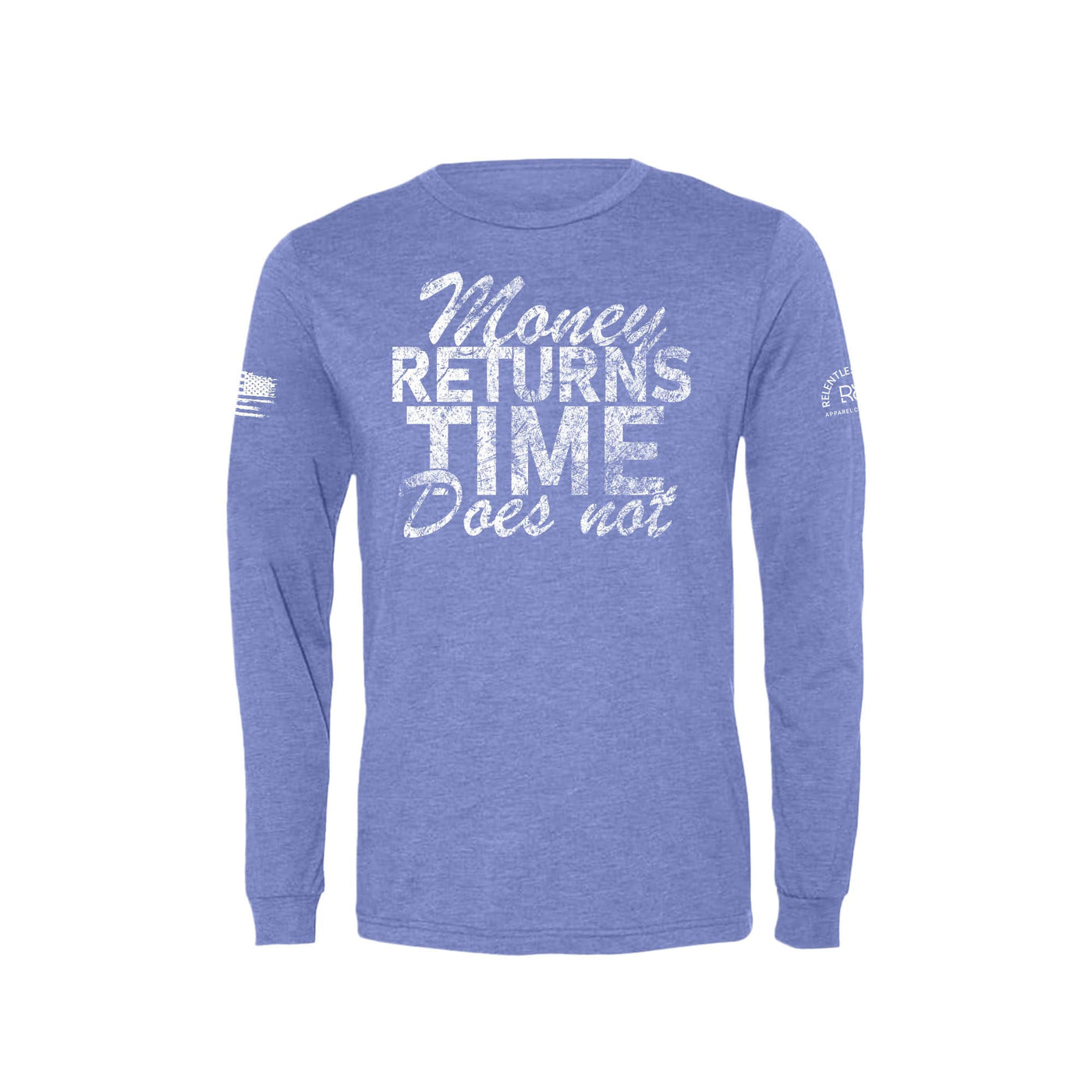 Blue Money Returns Time Does Not Men's Long Sleeve Tee