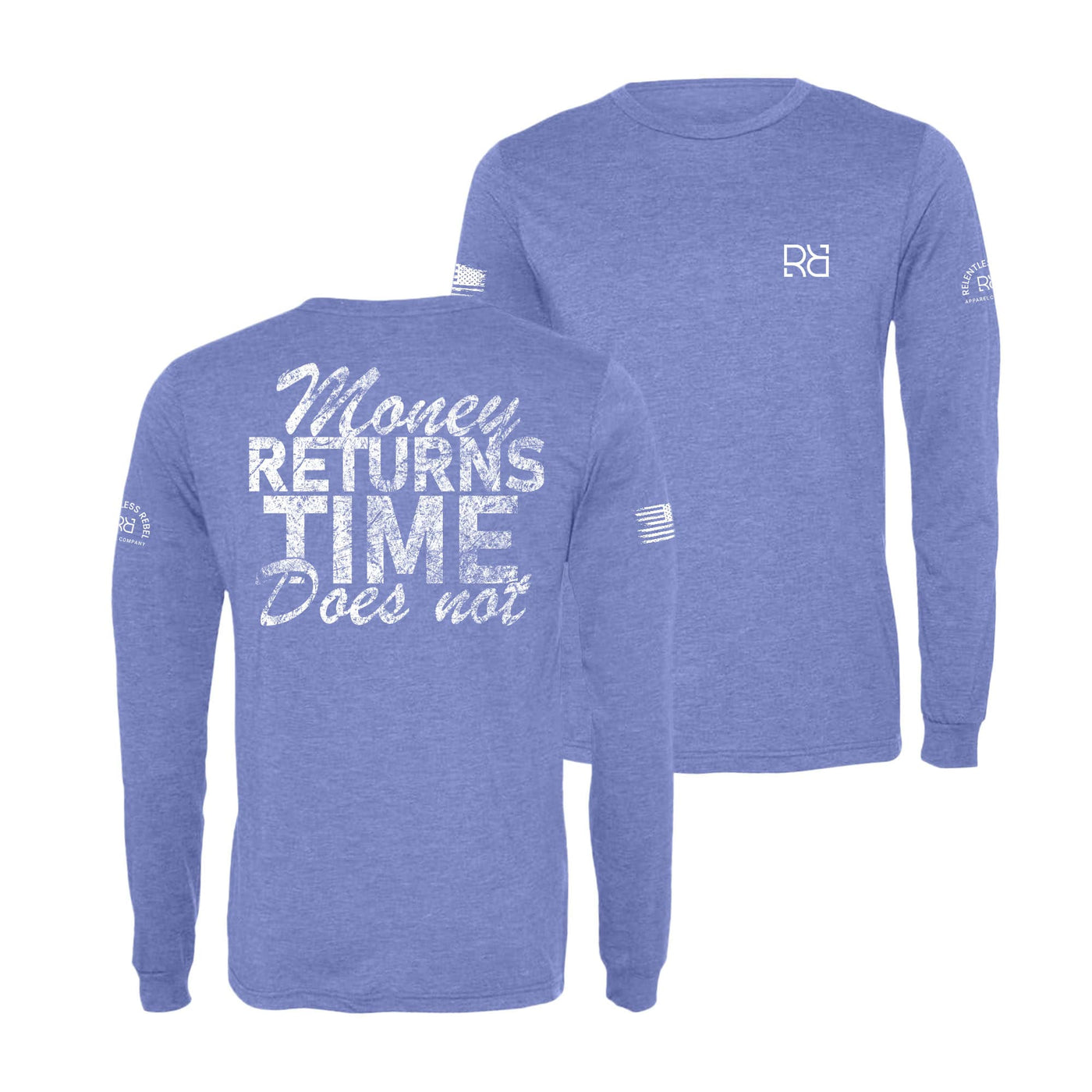 Blue Money Returns Time Does Not Men's Long Sleeve