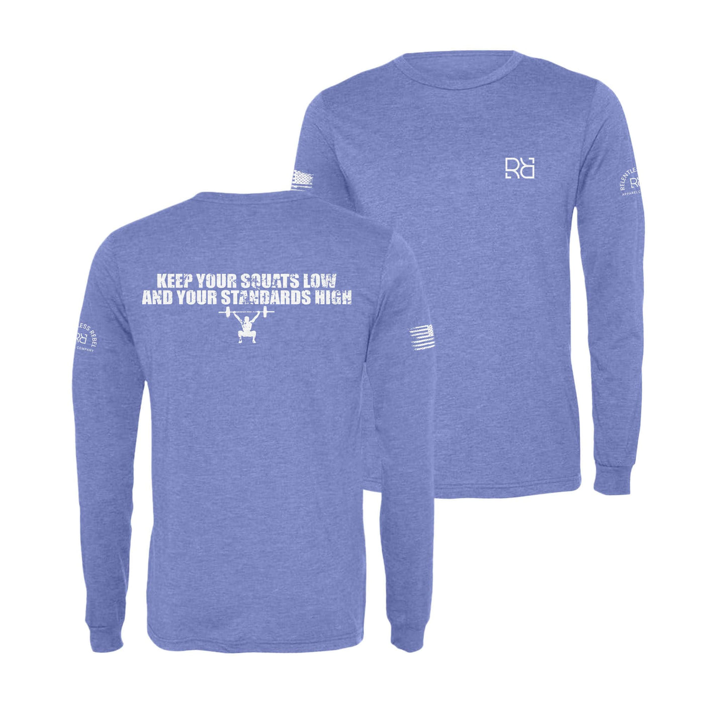 Blue Keep Your Squats Low Men's Long Sleeve