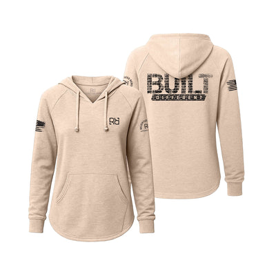Blush Women's Wave Hoodie with the Built Different on the back