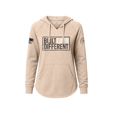 Blush Women's Wave Hoodie with Built Different on the front