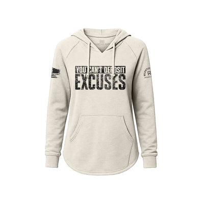 White hoodie with motivational text on a white background