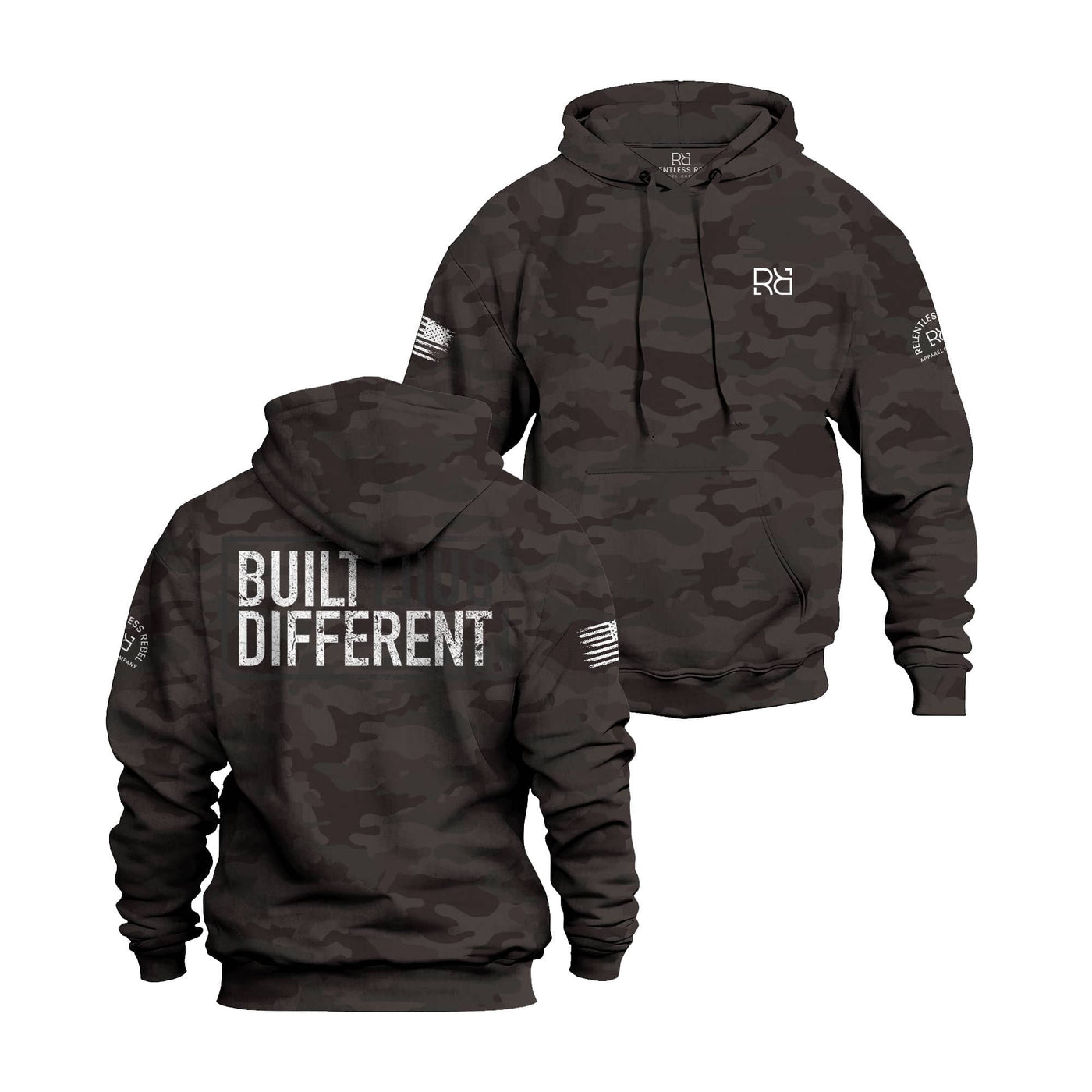 Built Different Black Camo Men's Hoodie