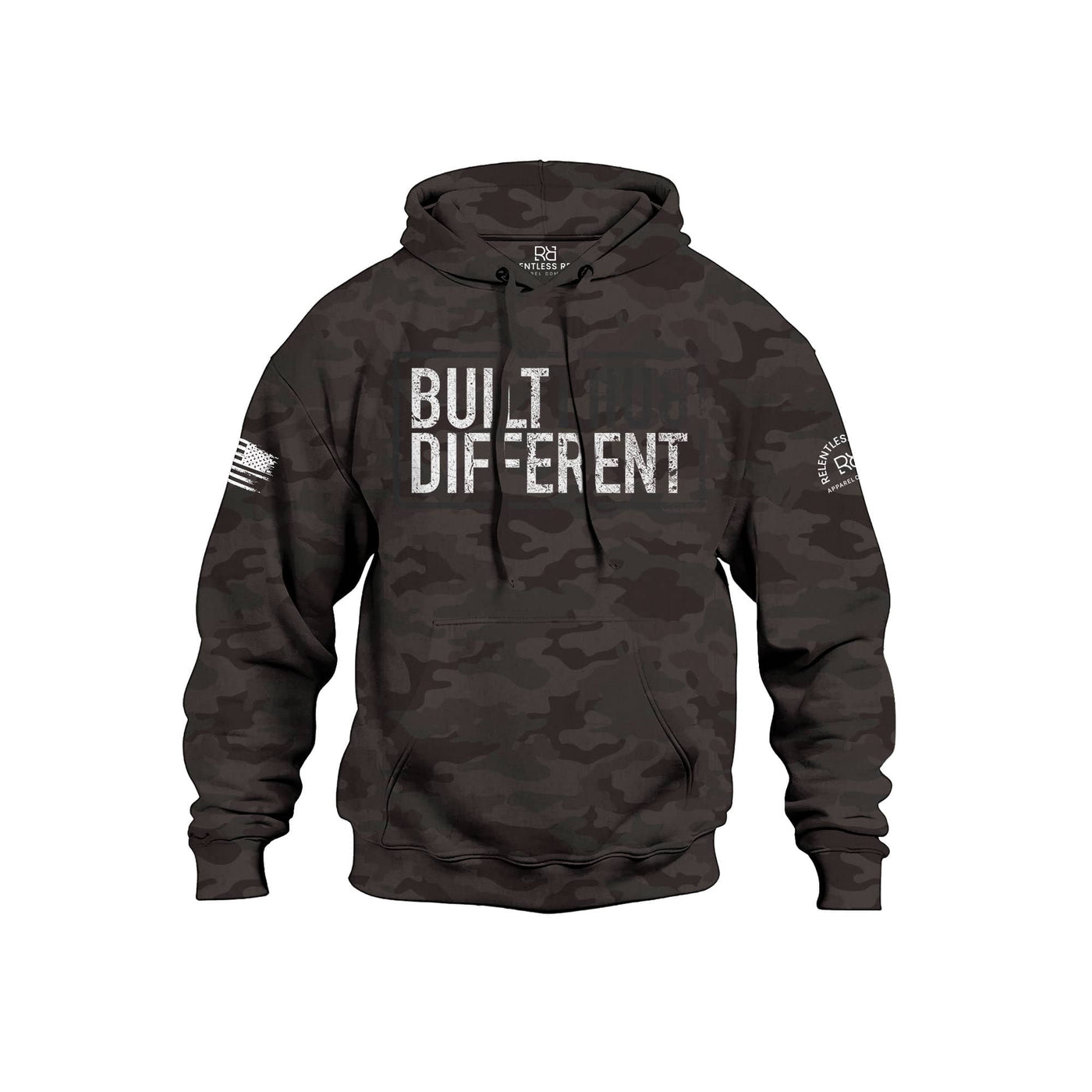 Built Different Black Camo Front Men's Hoodie