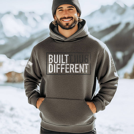Build Your Brand Men's Oversized Zip Hoodie - 90s Style, Heavy Cotton Terry, Relaxed Fit