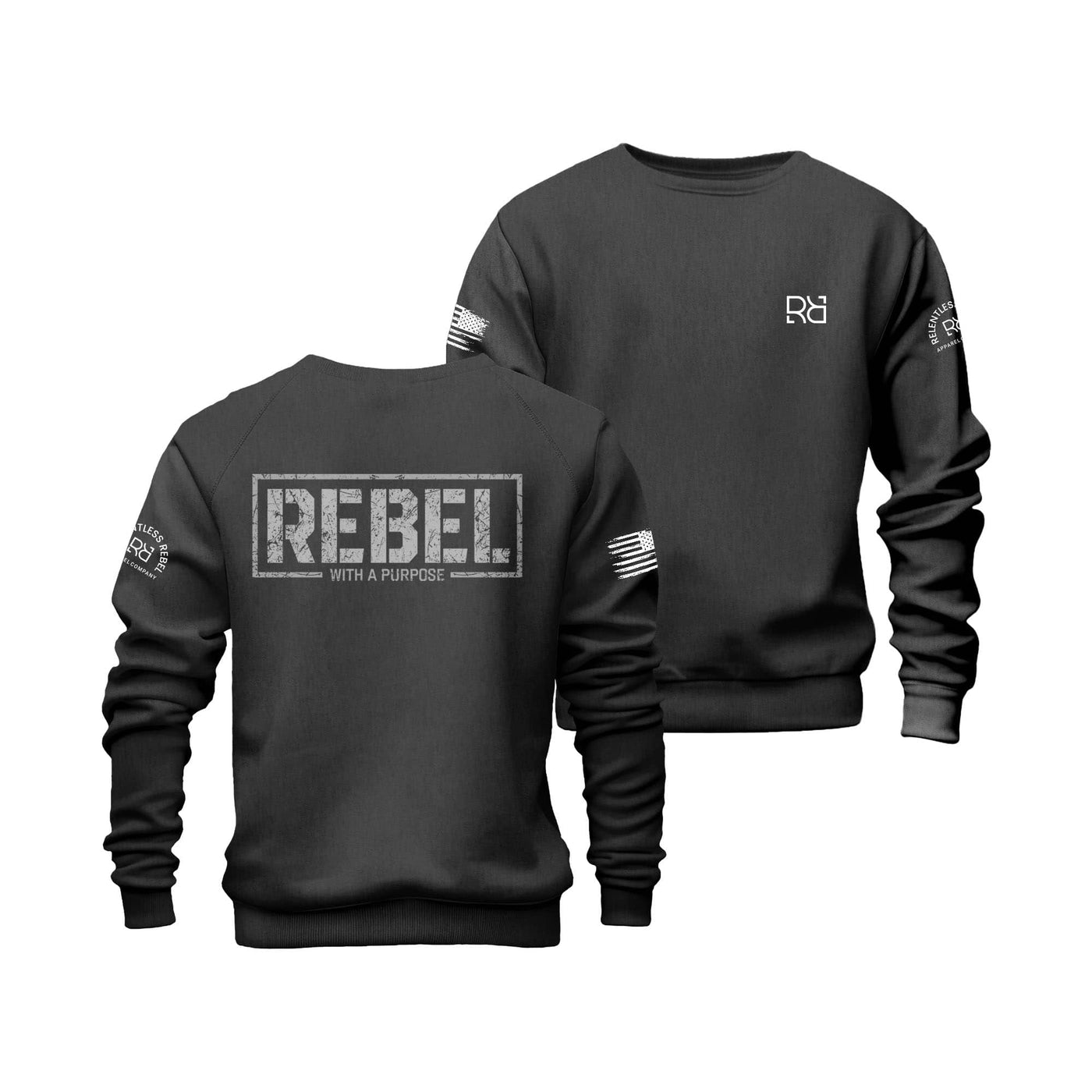 Charcoal Heather Rebel with a Purpose Crew Neck Sweatshirt