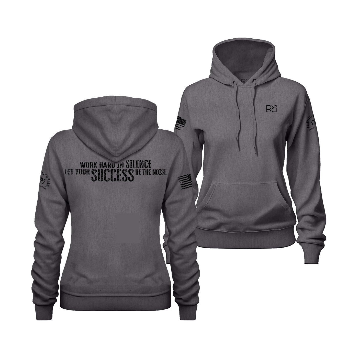 Charcoal Heather Work Hard in Silence Women's Hoodie