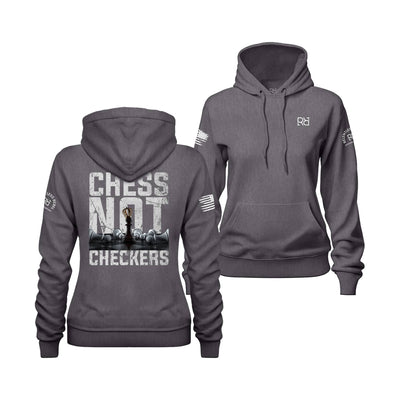 Charcoal Heather Chess Not Checkers Women's Hoodie