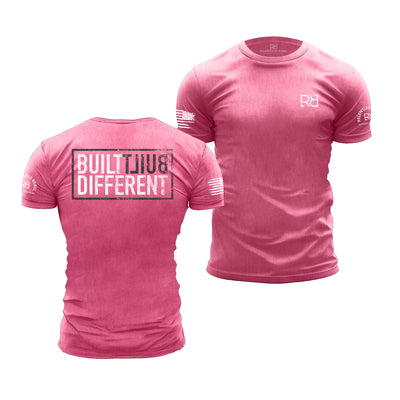 Charity Pink Built Different back design t-shirt