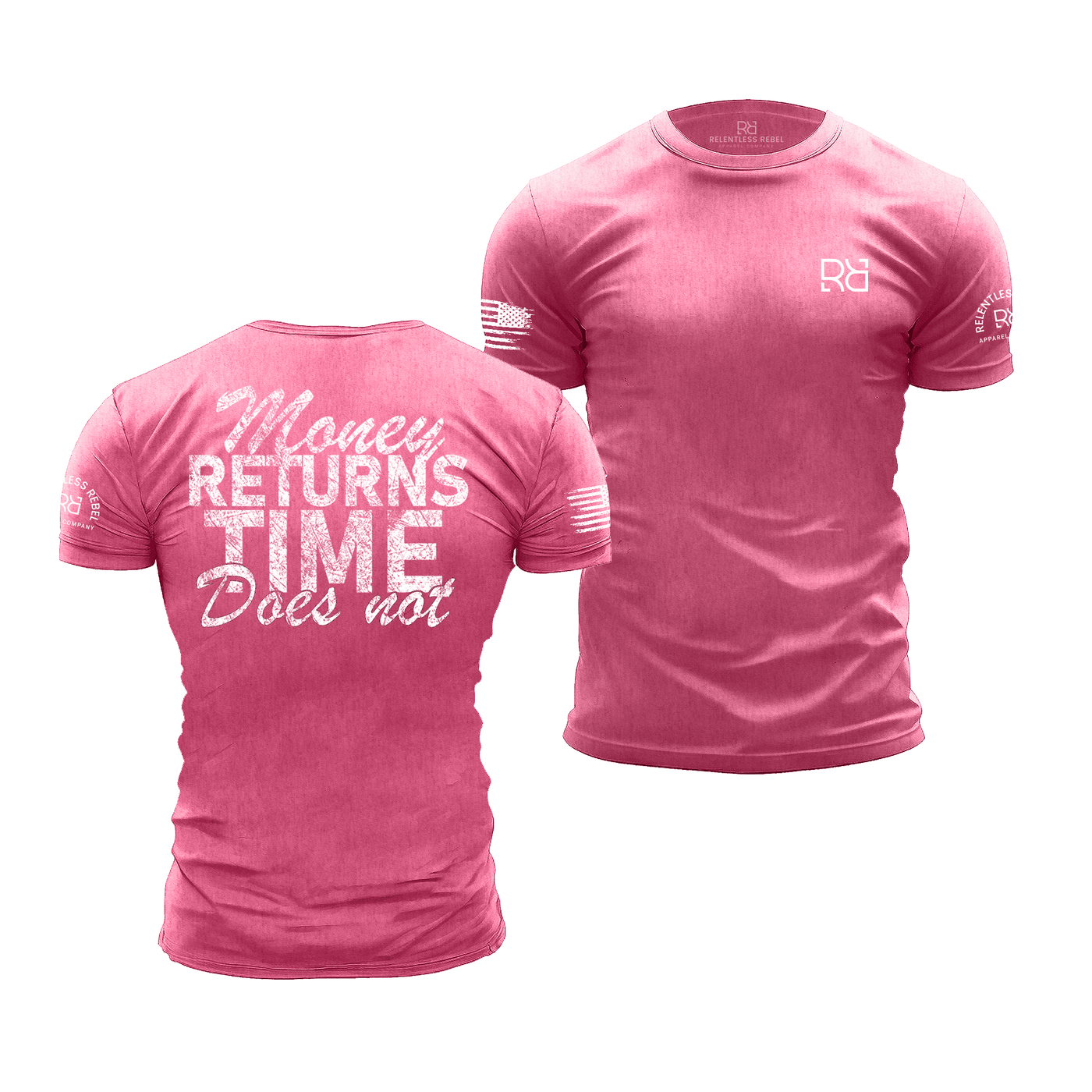 Charity Pink Men's Money Returns Time Does Not Back Design Tee