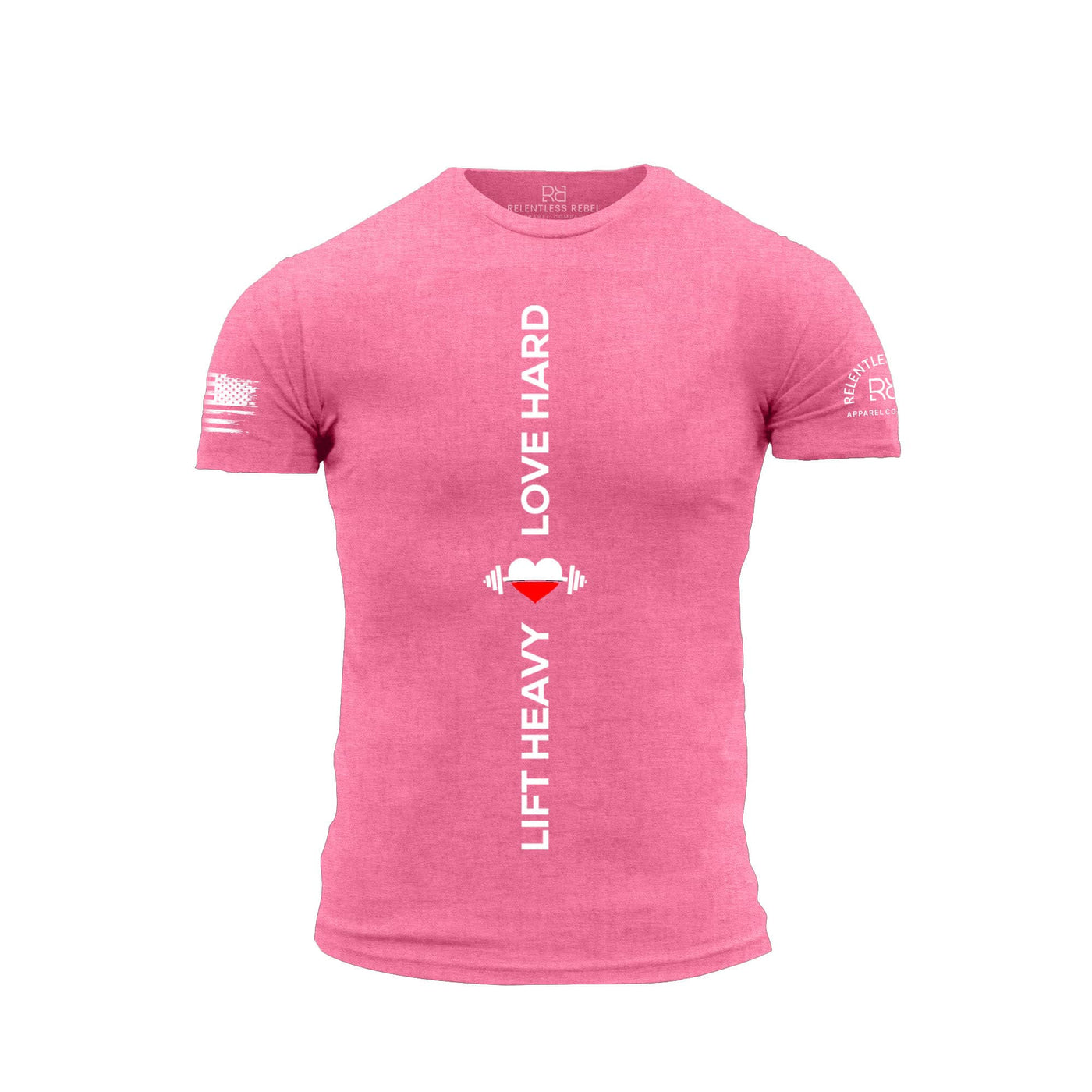 Charity Pink Men's Lift Heavy Love Hard Front Design Tee