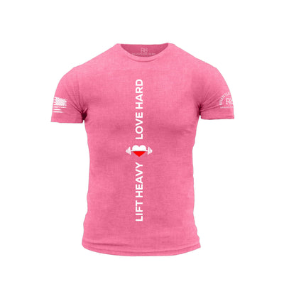 Charity Pink Men's Lift Heavy Love Hard Front Design Tee