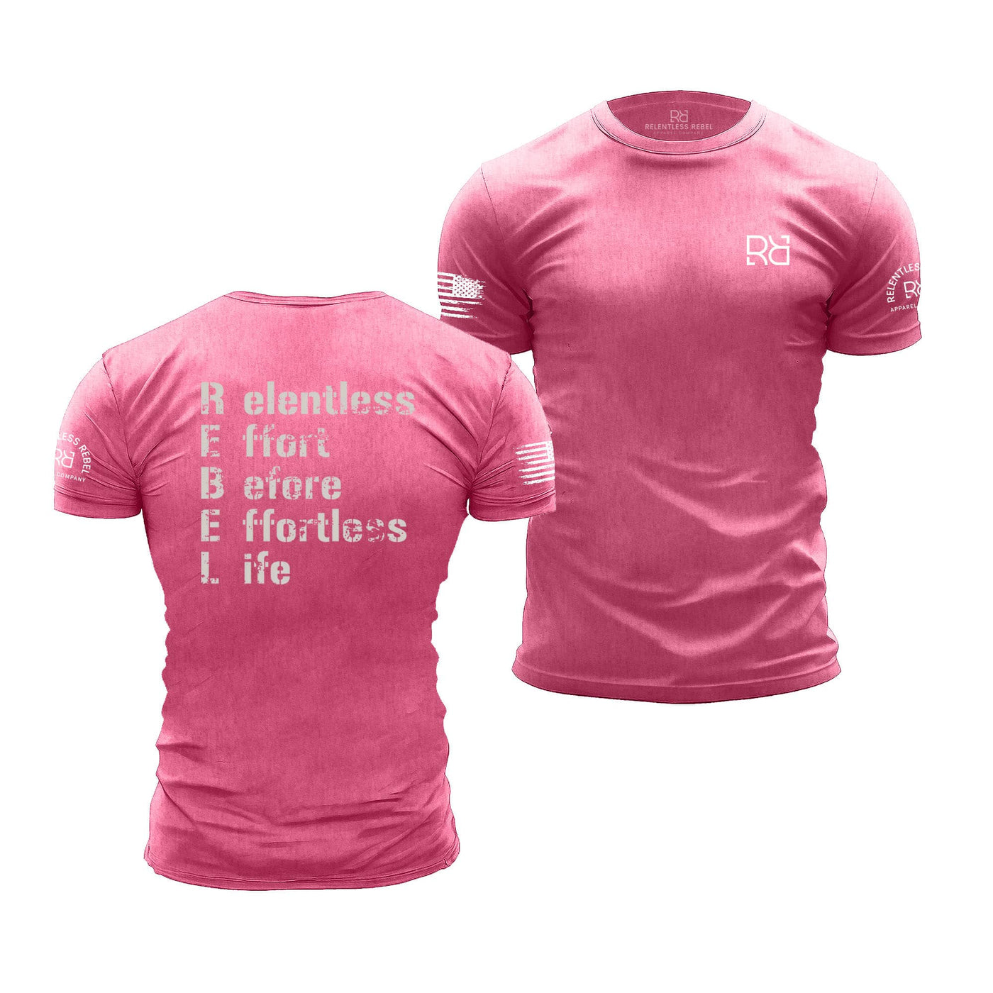 Charity Pink Relentless Effort Before Effortless Life Men's Tee