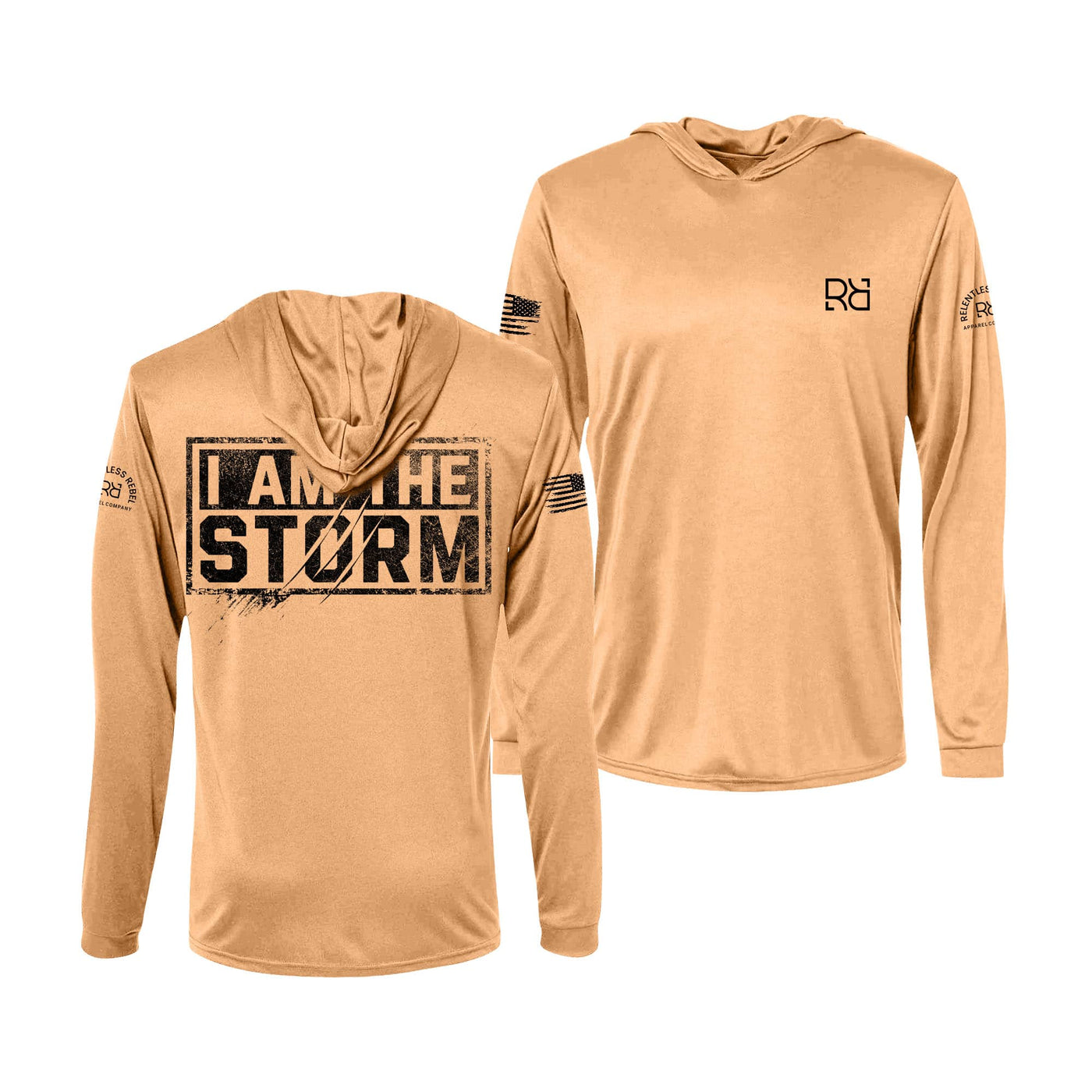 Coral I Am The Storm Men's Dri Fit Long Sleeve