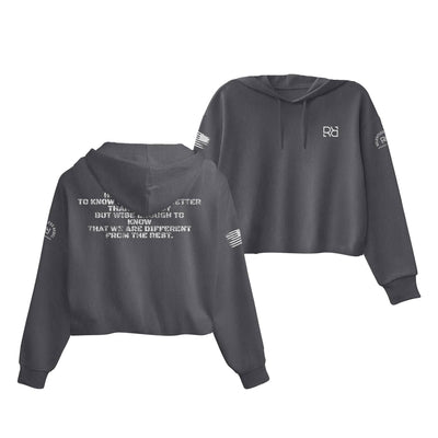 Dark Grey Heather Humble Enough to Know Women's Cropped Hoodie