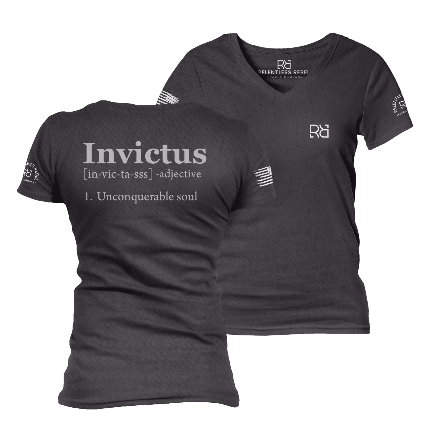 Invictus Dark Grey Heather Women's VNeck Tee