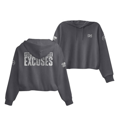 Dark Grey Heather You Can't Deposit Excuses Women's Cropped Hoodie