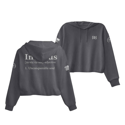 Dark Grey Heather Invictus Women's Cropped Hoodie