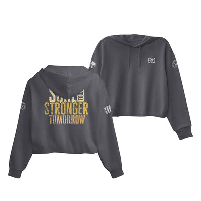 Dark Grey Heather Sore Today Stronger Tomorrow Women's Cropped Hoodie