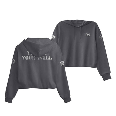 Dark Grey Heather Water Your Will Women's Cropped Hoodie