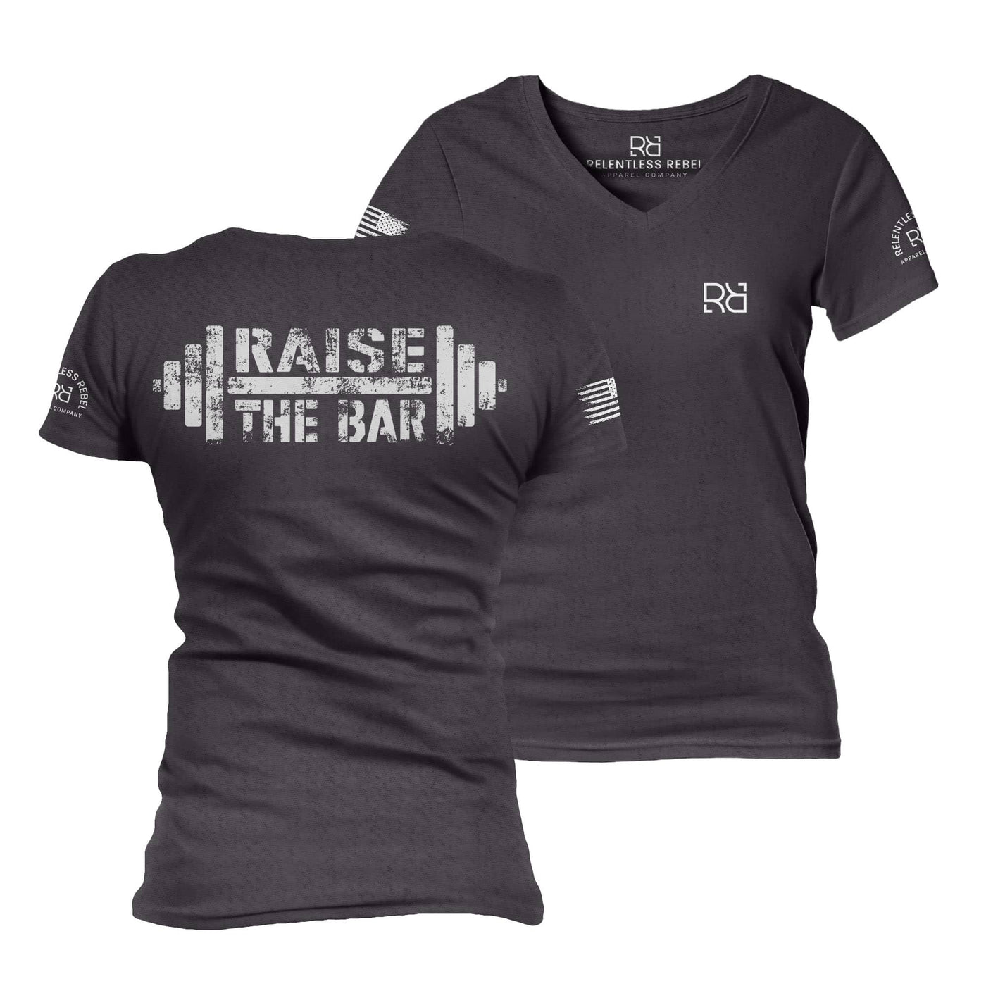 Dark Grey Heather Raise the Bar Women's V-Neck Tee