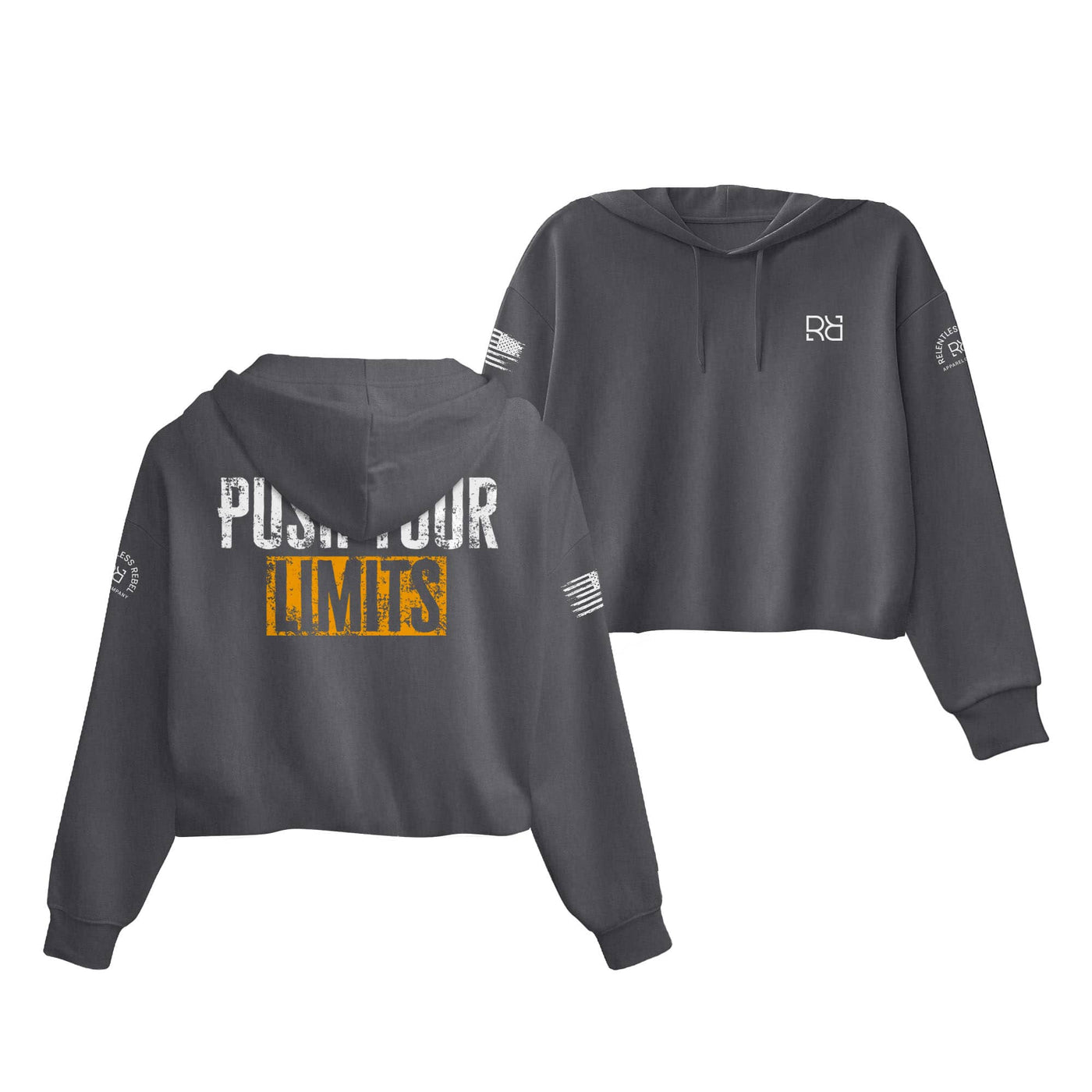 Dark Grey Heather Push Your Limits Women's Cropped Hoodie