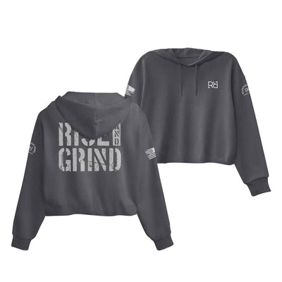 Dark Grey Heather Rise and Grind Women's Cropped Hoodie