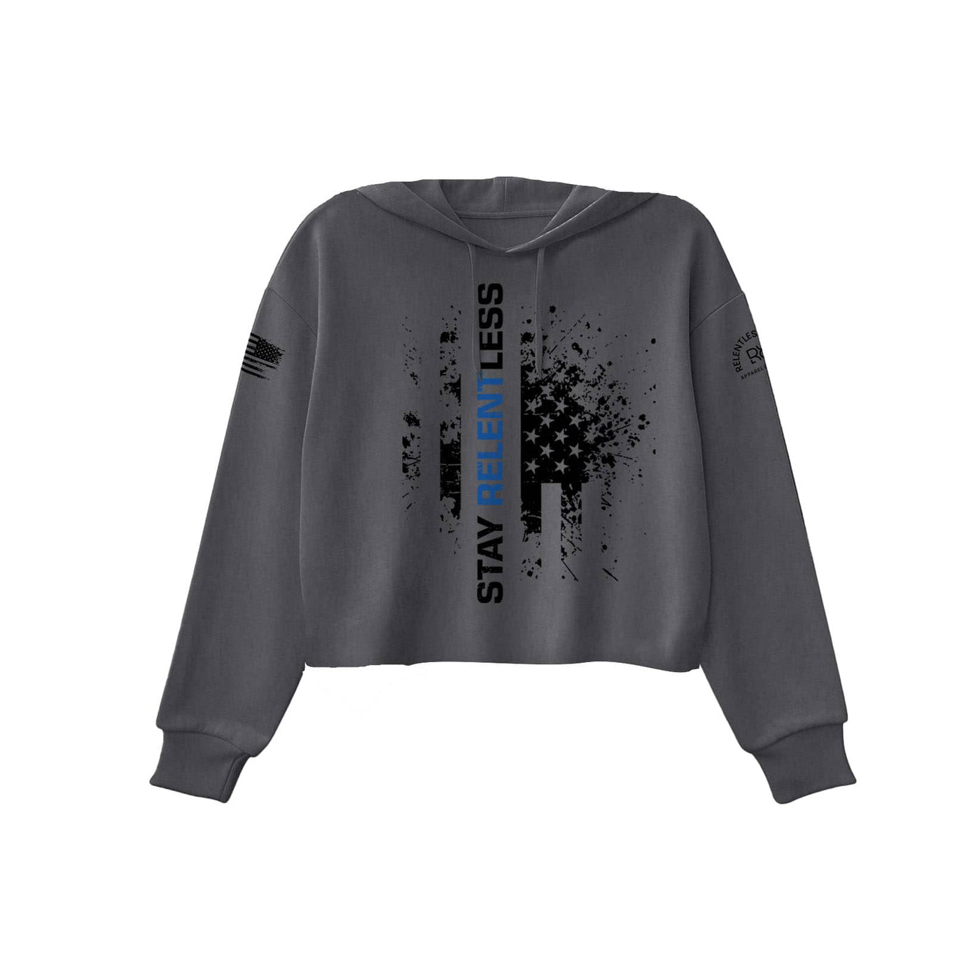 Dark Grey Heather Be Relentless Law Enforcement Edition Women's Cropped Hoodie