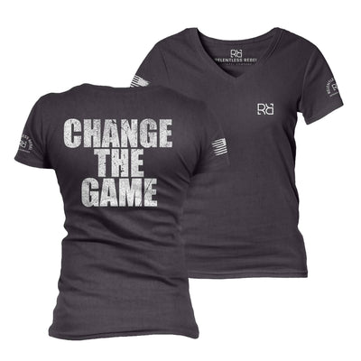 Dark Grey Heather Change the Game Women's V-Neck Tee