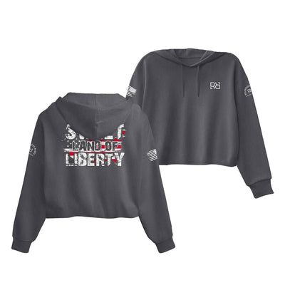 Dark Grey Heather Sweet Land of Liberty Women's Cropped Hoodie