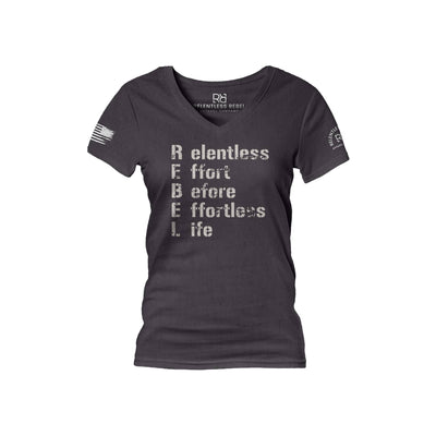 Dark Grey Heather Relentless Effort Before Relentless Life Women's V-Neck Tee