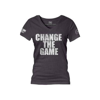 Dark Grey Heather Change the Game Women's V-Neck Tee